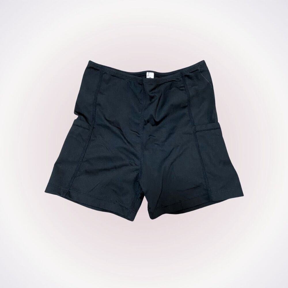 Black Athletic Bike Shorts with Side Pockets | Sz S
